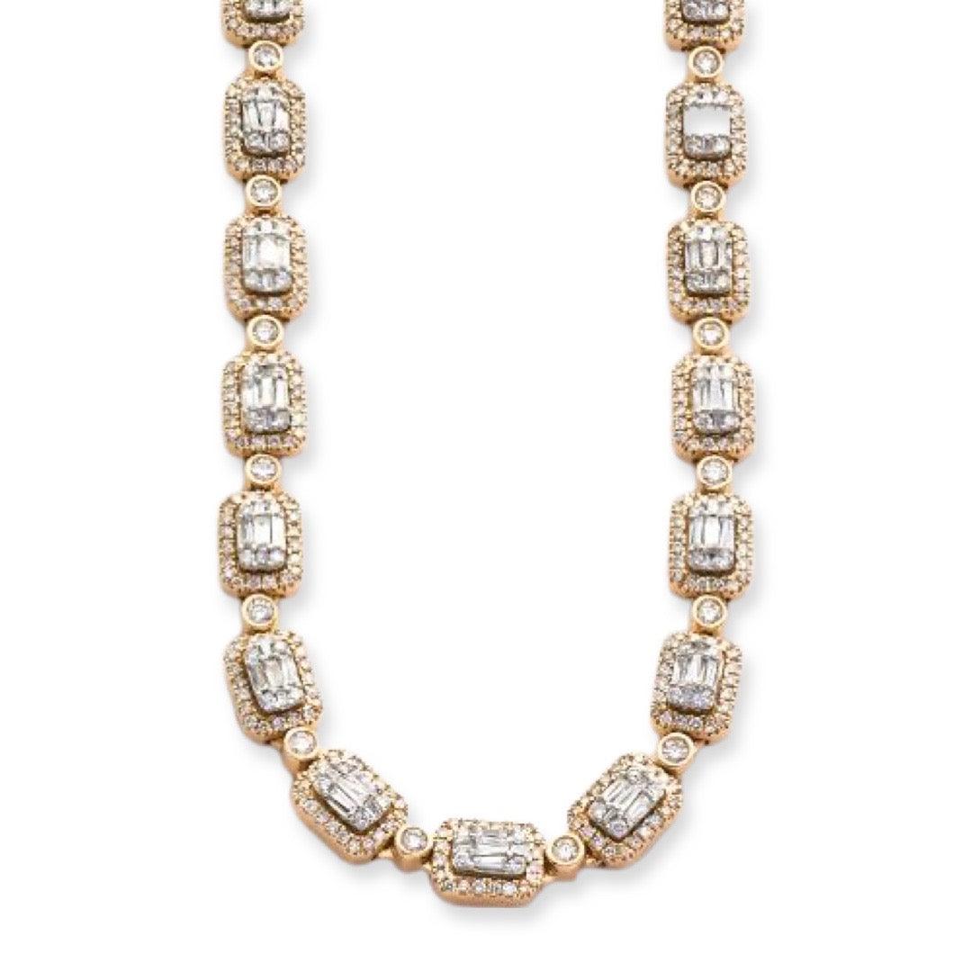 10KY+W 9.00CTW BAGUETTE NECKLACE 20" - Johnny Dang & Co