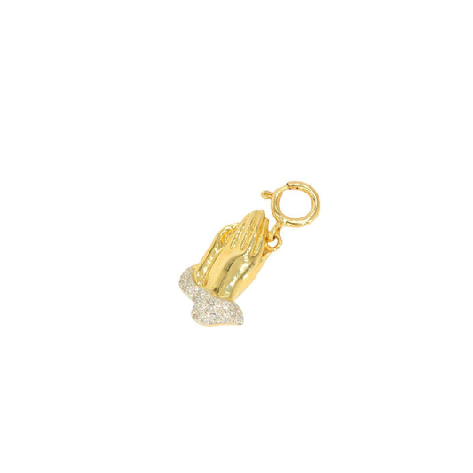 10k Yellow Gold and Diamond 'Praying Hands' Charm - 10034 - Johnny Dang & Co