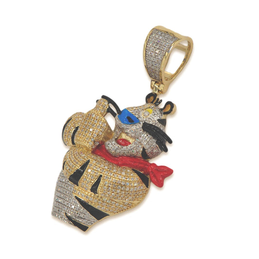 10k Yellow Gold 1.10CTW Si Diamonds Tiger Mascot - Johnny Dang & Co