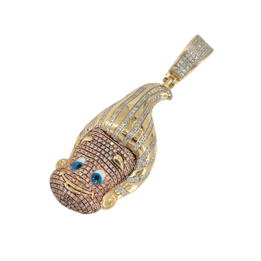 10k Yellow Gold 0.75cttw Diamond βCartoon Boyβ Pendant Flash - Johnny Dang & Co