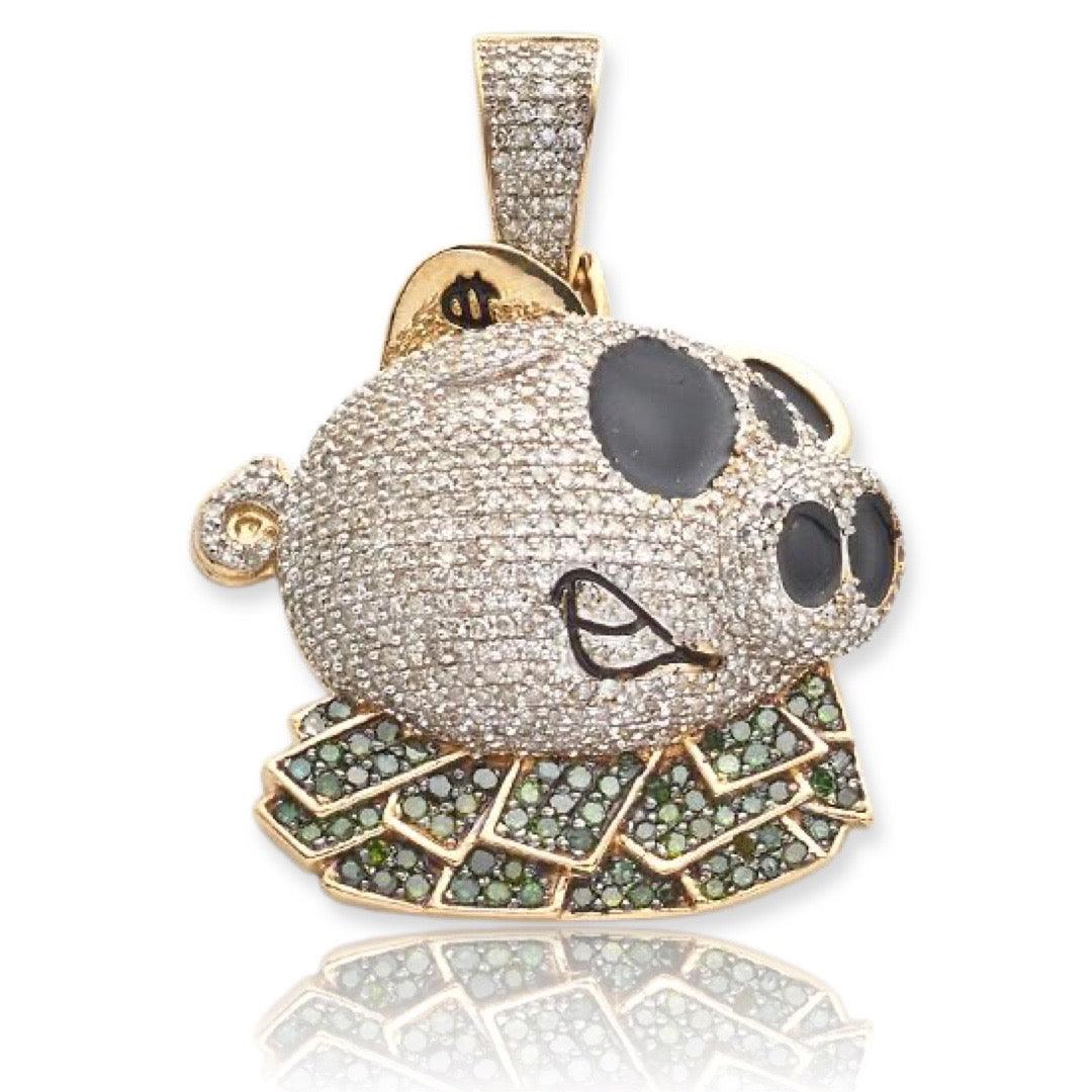 10KY 1.35CTW BLACK AND WHITE DIAOMND PIGGY BANK - Johnny Dang & Co