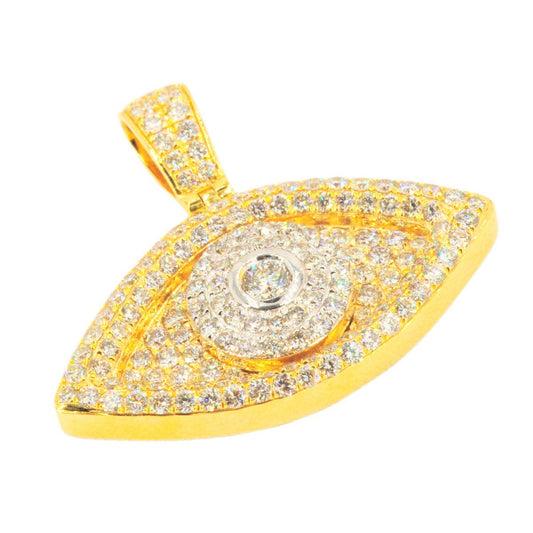 14KY 3.15CTW DIAMOND EVIL EYE PENDANT - Johnny Dang & Co