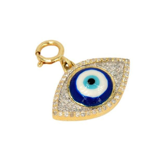 10k Yellow Gold and Diamond 'Evil Eye' Charm - 10027 - Johnny Dang & Co