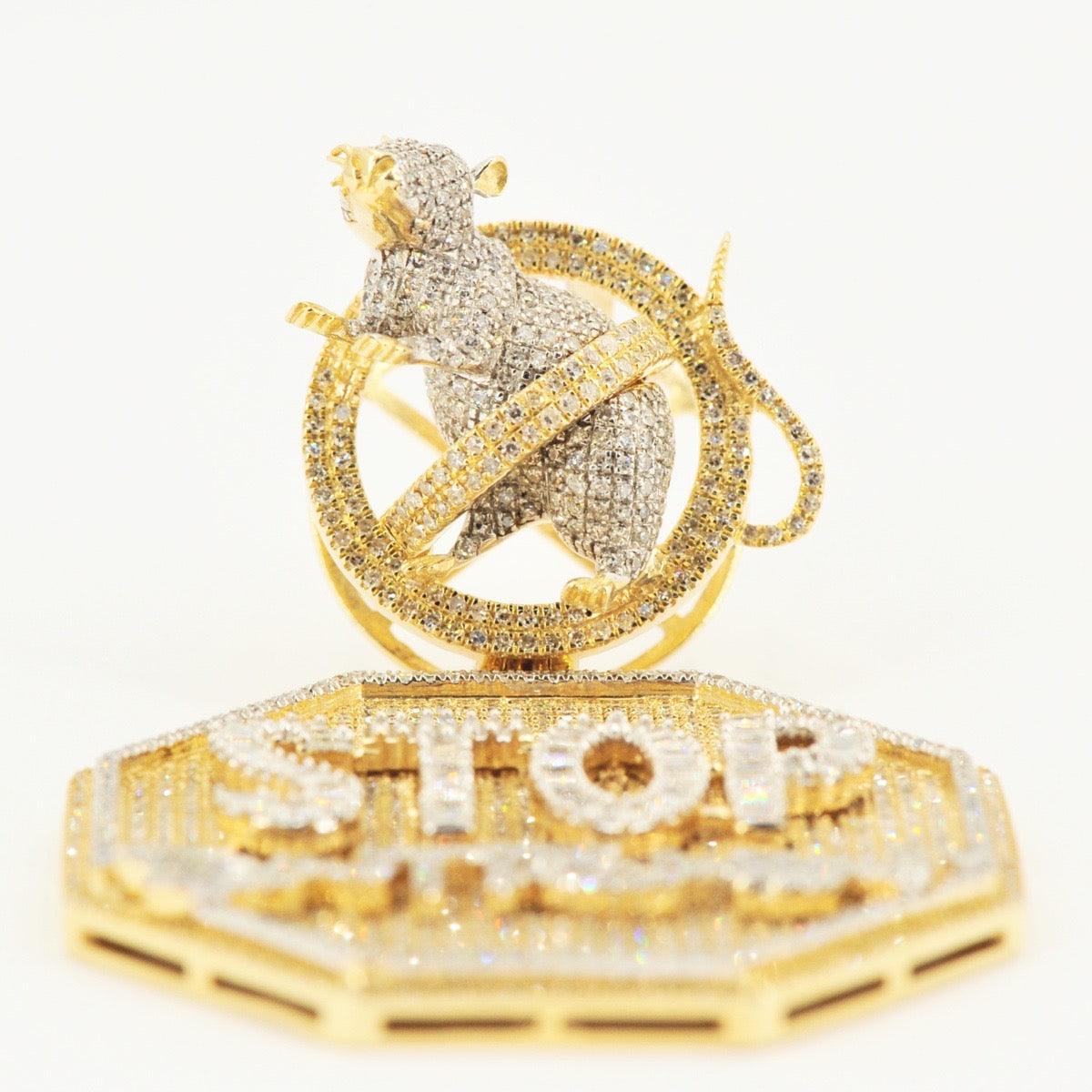 Diamond Stop Snitchin Pendant With No Rats Bail - Johnny Dang & Co