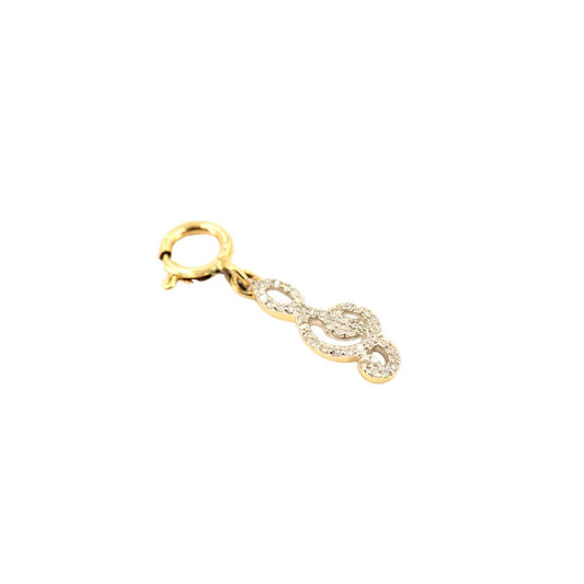 10k Yellow Gold and Diamond 'Treble Clef' Charm - 10035 - Johnny Dang & Co