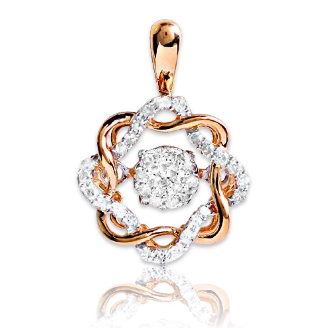 14KR 0.20CTW DANCING DIAMOND PENDANT - Johnny Dang & Co