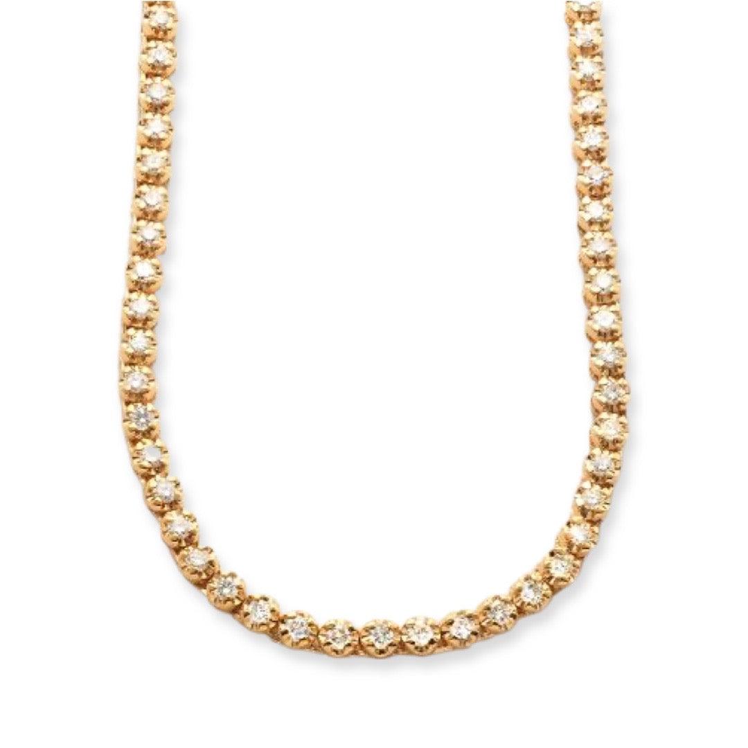10KY 6.35CTW DIAMOND BUTTERCUP TENNIS NECKLACE - Johnny Dang & Co