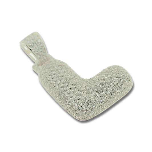 TVJL- Sterling Silver CZ Letter L Pendant - Johnny Dang & Co