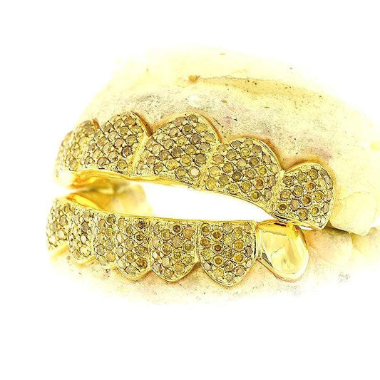 JDTK-S161702-1 14 Teeth Custom Hand Prong Set Diamond Grill - Johnny Dang & Co