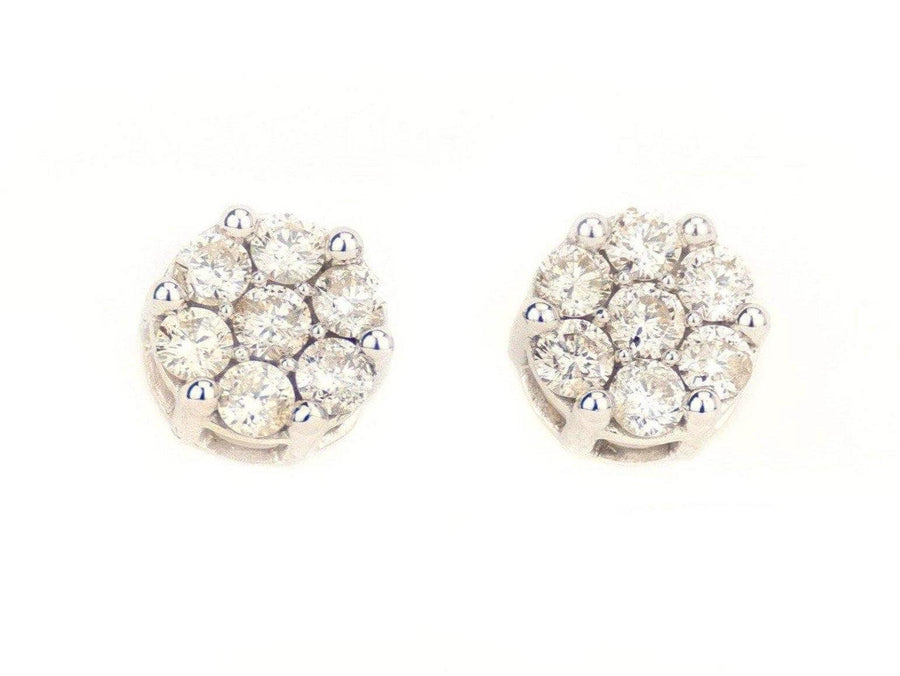 0.75CT White Gold Cluster Earring - Johnny Dang & Co