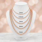 10KT Gold Diamond Cut Moon Chain