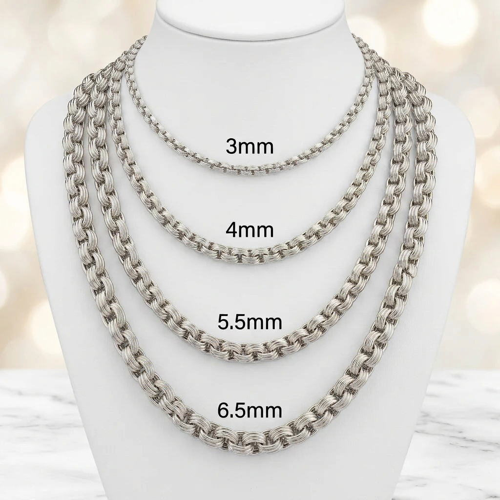 10KT Gold Hollow Alexander Chains