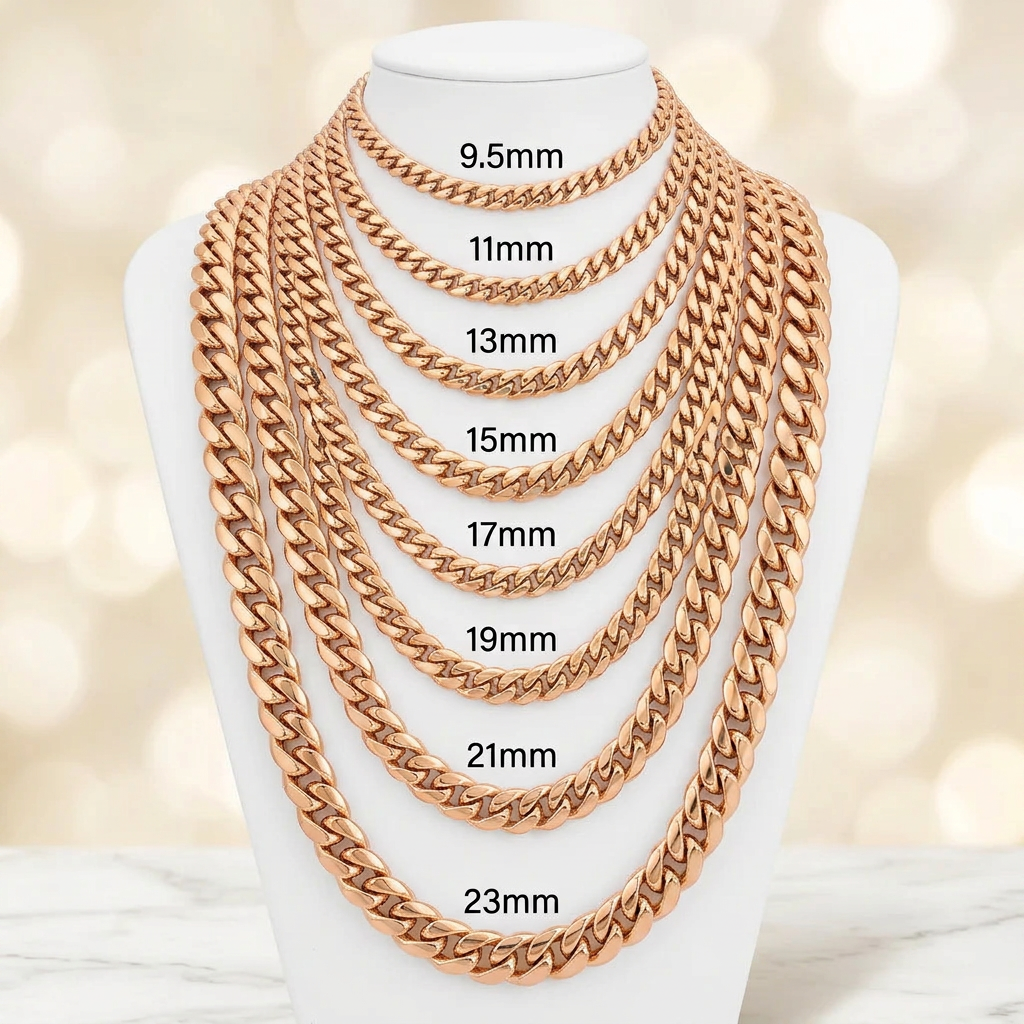 10KT Gold Hollow Miami Cuban Link Chains