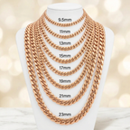10KT Gold Hollow Miami Cuban Link Chains