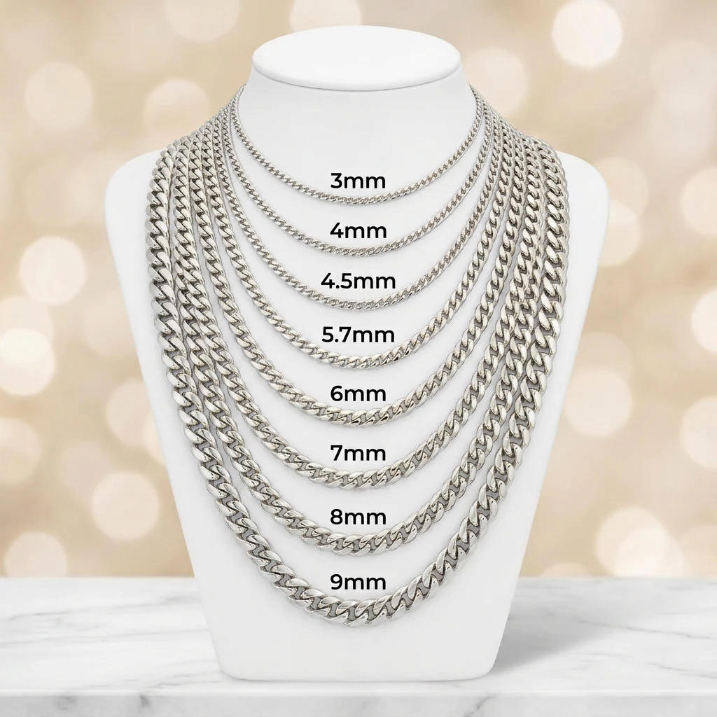 10KT Gold Hollow Miami Cuban Link Chains