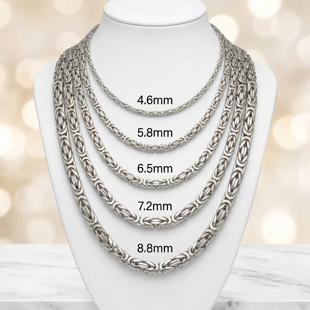 10KT Gold Solid Byzantine Chains