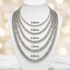 10KT Gold Solid Byzantine Chains