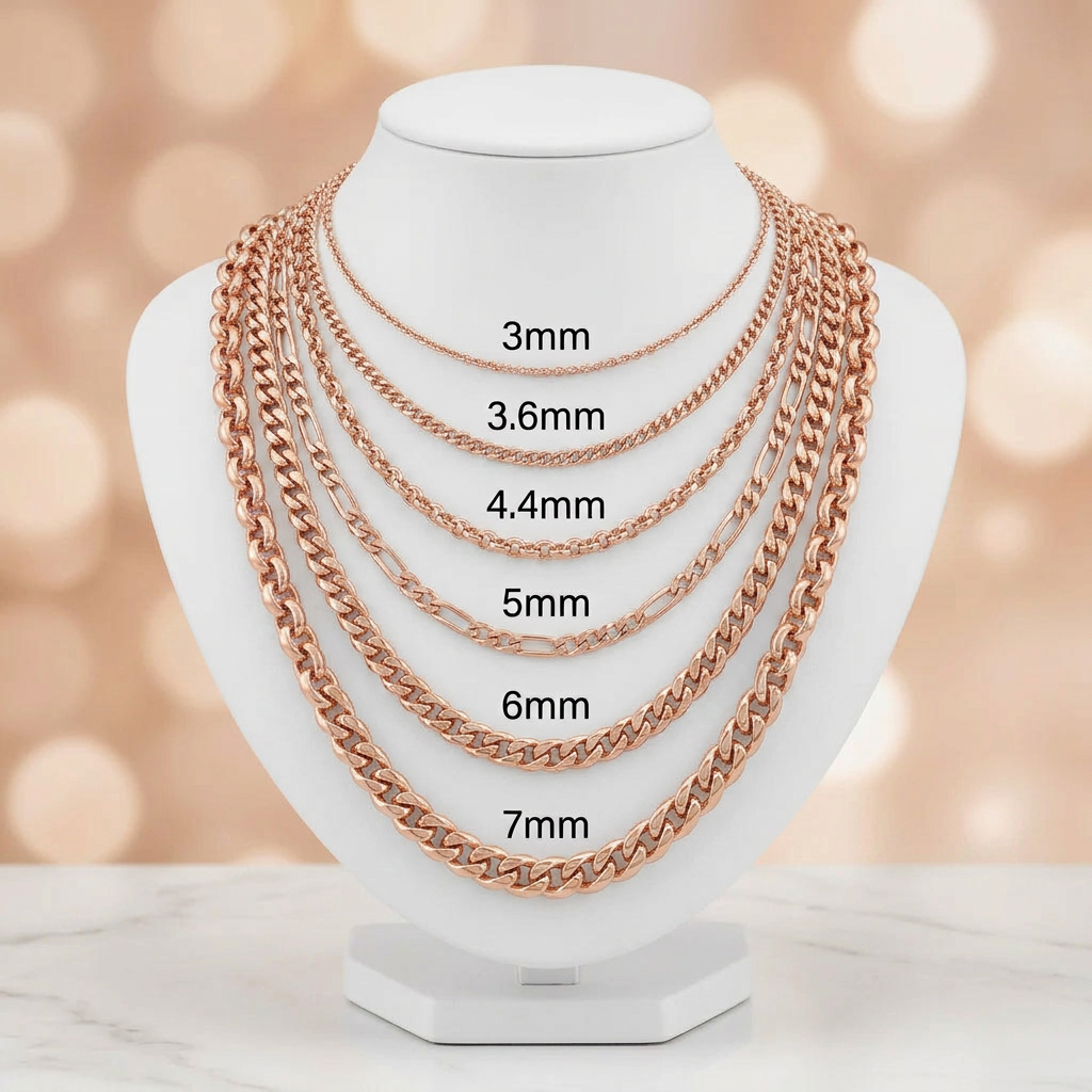 10KT Gold Solid Cable Chains