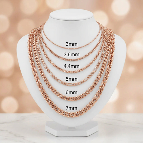10KT Gold Solid Cable Chains