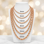 10K Gold Hollow Quint Rope Chains