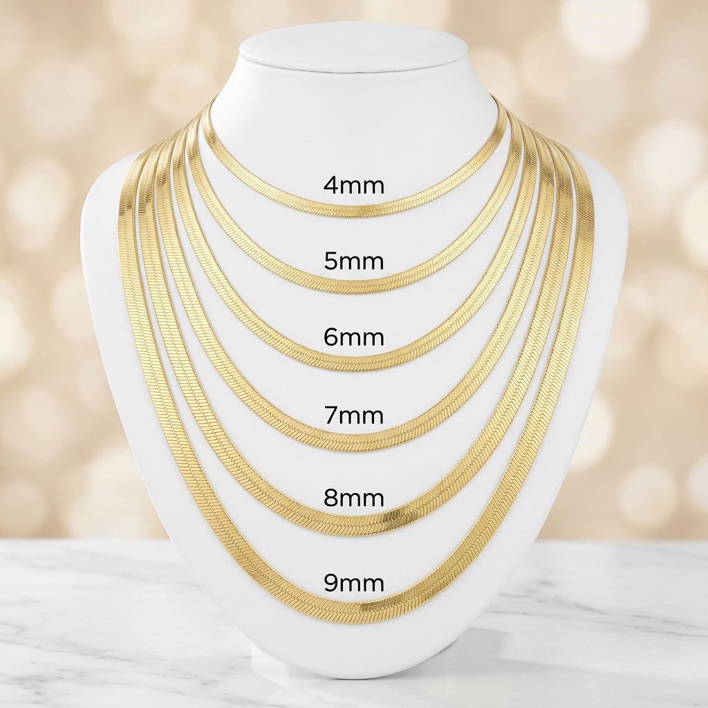10KT Gold Herringbone Chains
