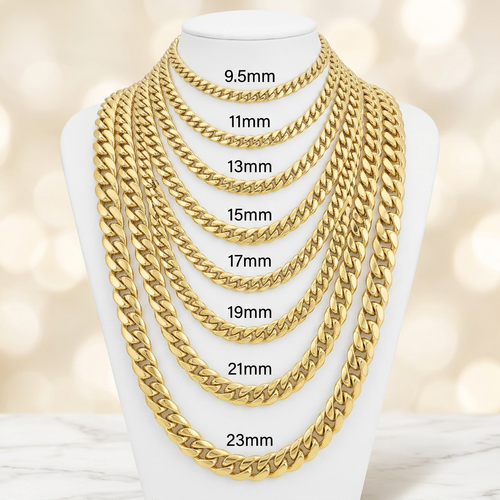10KT Gold Hollow Miami Cuban Link Chains