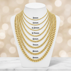 10KT Gold Hollow Miami Cuban Link Chains