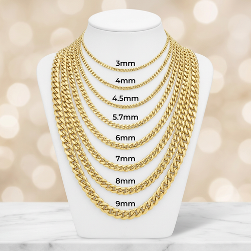 10KT Gold Hollow Miami Cuban Link Chains