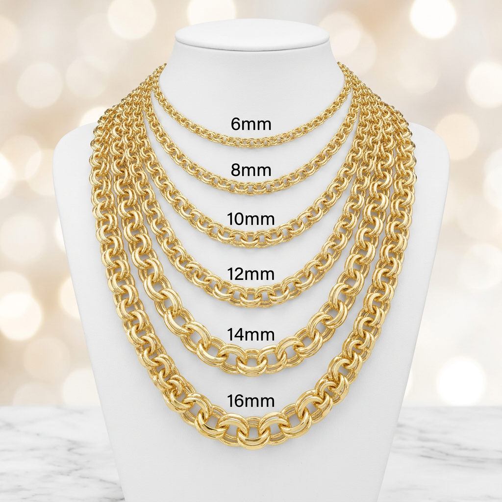 10KT Hollow Chino Links Chains