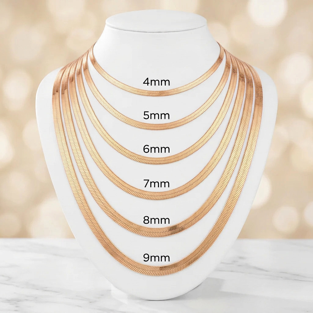 10KT Gold Herringbone Chains