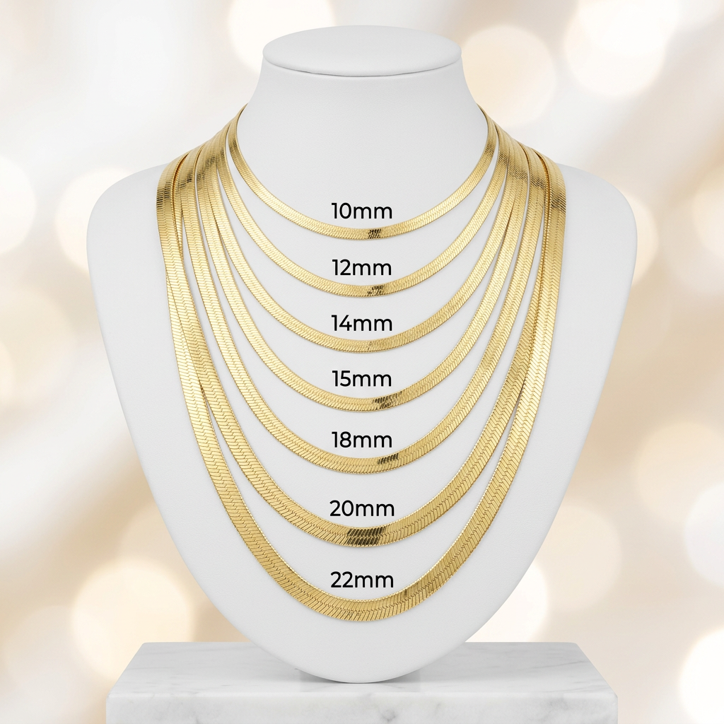 14KT Gold Herringbone Chains