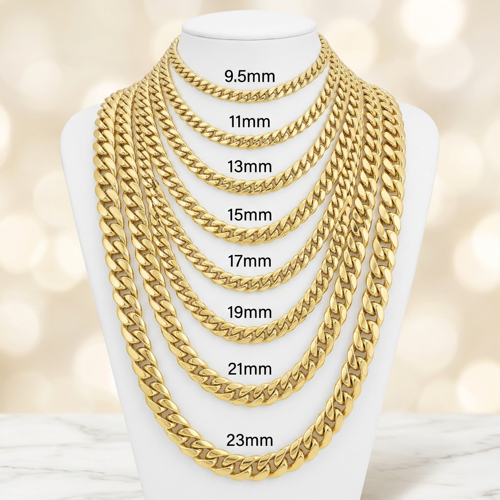 14KT Gold Hollow Miami Cuban Link Chains