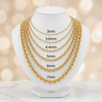 14KT Gold Solid Cable Chains