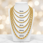 14K Gold Hollow Quint Rope Chains