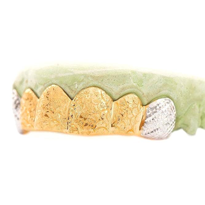 JDTK-3002G-Deep Cut Grill with Diamond Dust and Cuts Grillz - Johnny Dang & Co