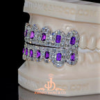 JDWR-2026-32 Flawless Royal Emerald Prong Set Grillz White Gold (Pullouts)