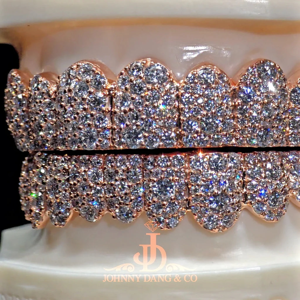 JDWR-2026-28 Flawless Mosaic Set Grillz Rose Gold (Pull Out)