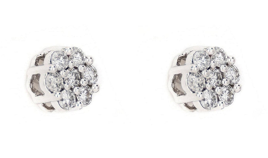 JDTK-F81638- Cluster/Flower 0.50cttw Diamond Earrings - Johnny Dang & Co