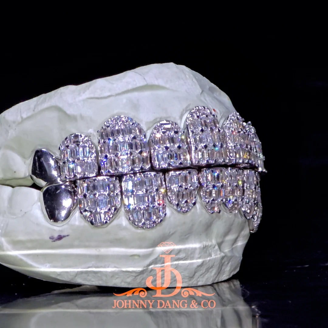 JDWR-2026-26 Flawless Emerald Prong Set Grillz White Gold (Perms)