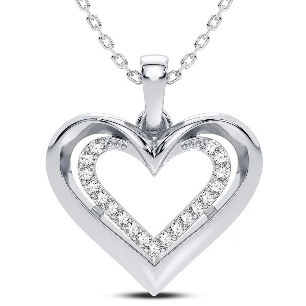14K 0.10CT Diamond Pendant - Johnny Dang & Co
