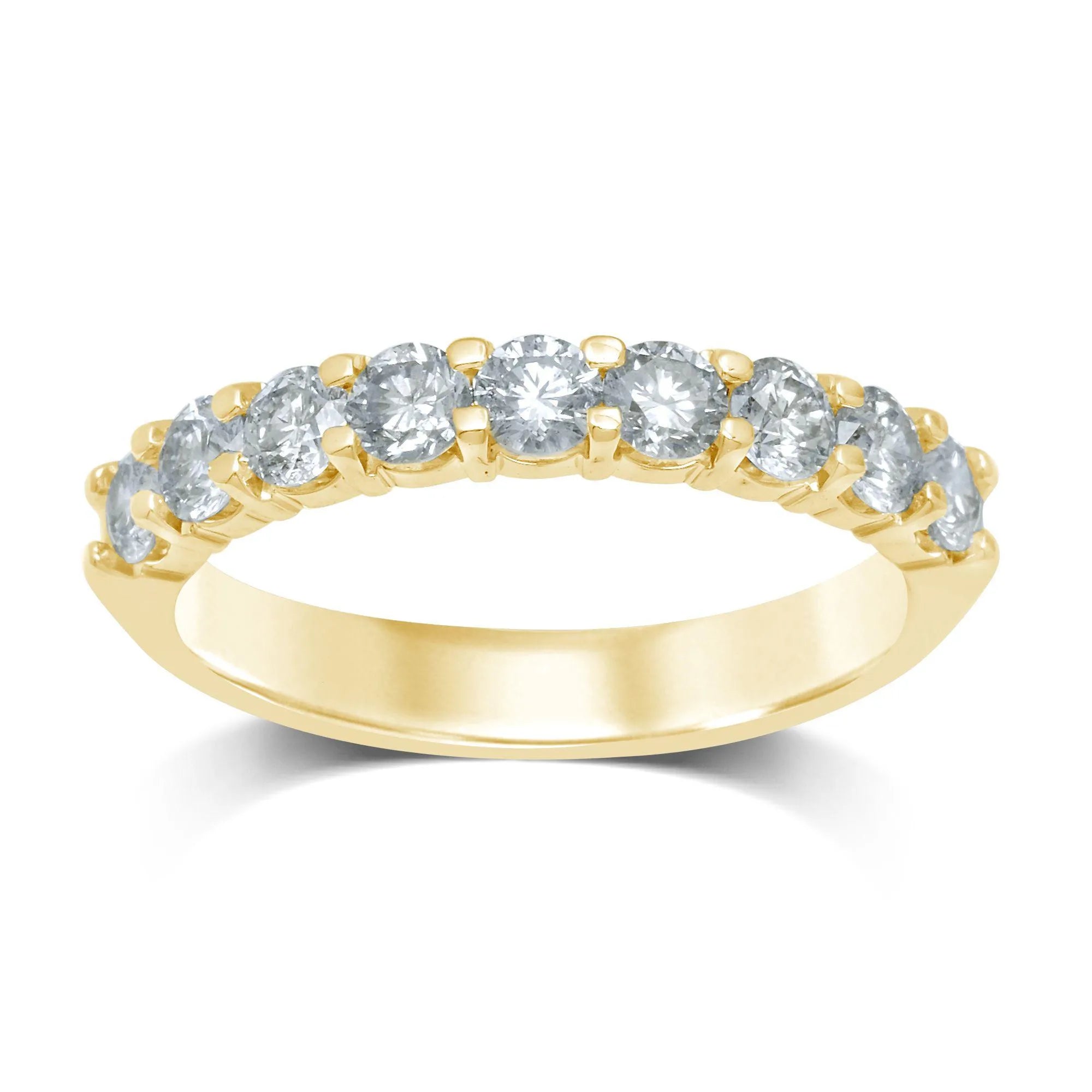 14k 0.90Ct Diamond Ladies Band (9 Diamond Stones) - Johnny Dang & Co