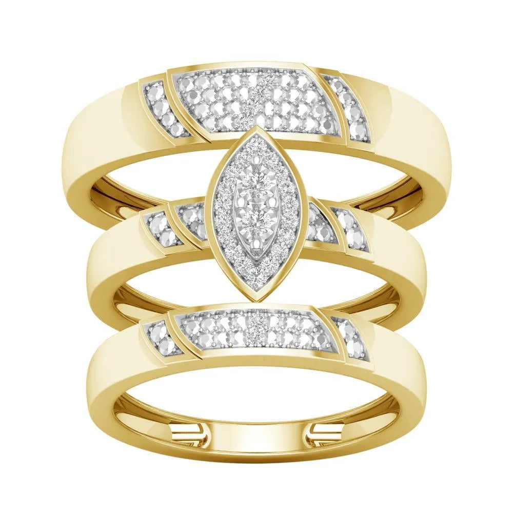 10K 0.07CT DIAMOND TRIO SET - Johnny Dang & Co