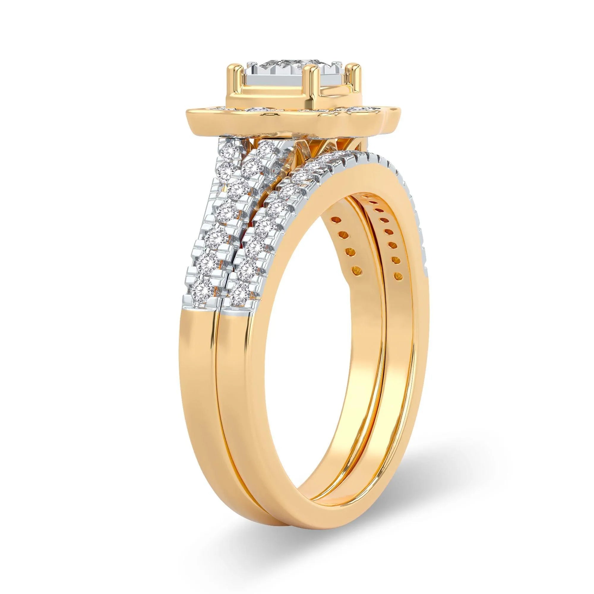 14K 0.62CT Diamond Bridal Ring - Johnny Dang & Co