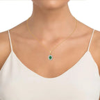 10K 0.05ct Diamond Emerald Pendant - Johnny Dang & Co