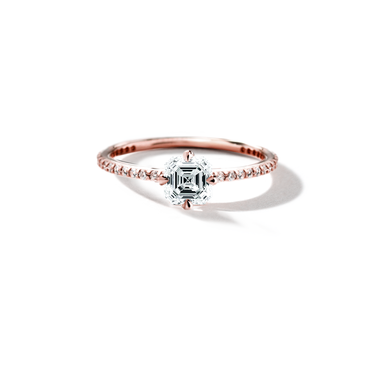 Solitaire Pave Engagement Ring