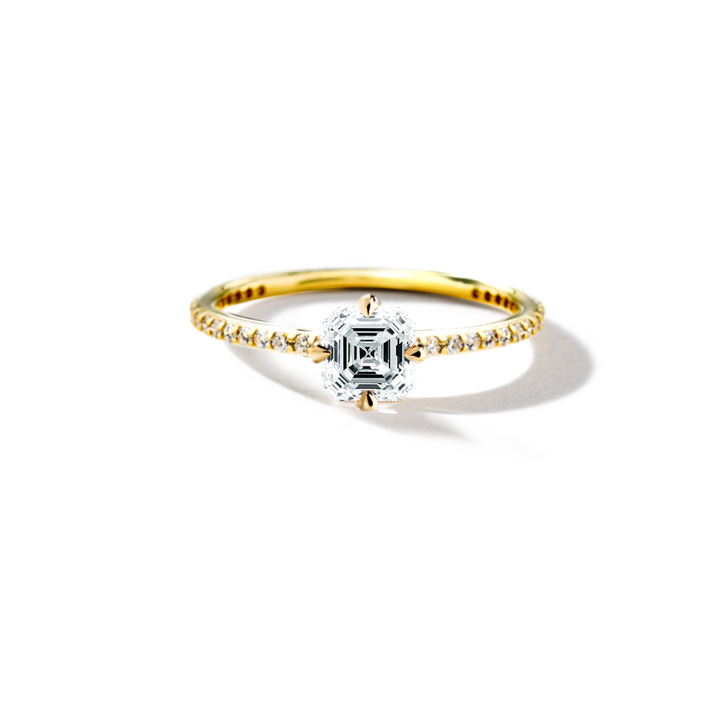 Solitaire Pave Engagement Ring