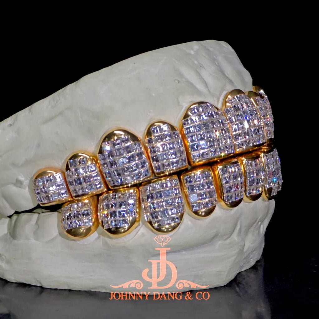 JDWR-2026-9 Flawless "Carre Cut" Invisible Set Grillz Yellow Gold (Perm)