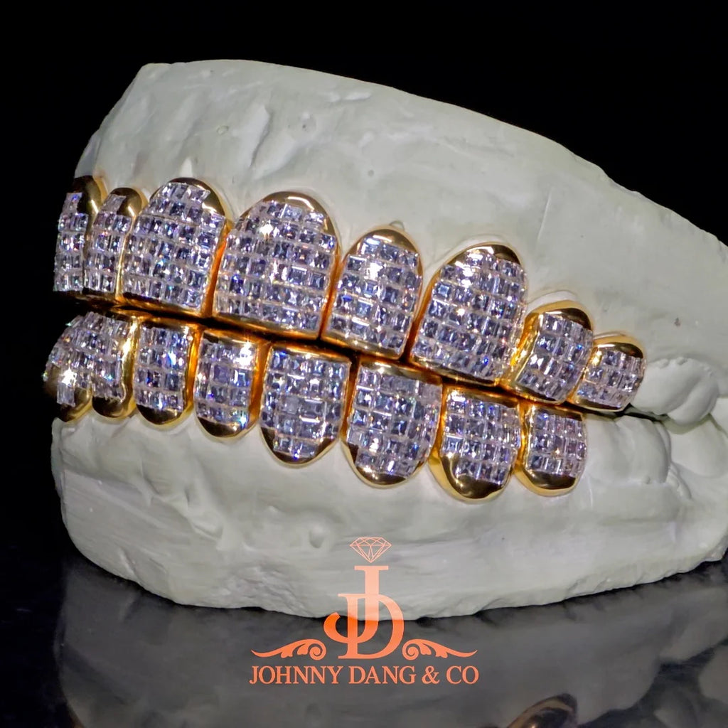 JDWR-2026-9 Flawless "Carre Cut" Invisible Set Grillz Yellow Gold (Perm)
