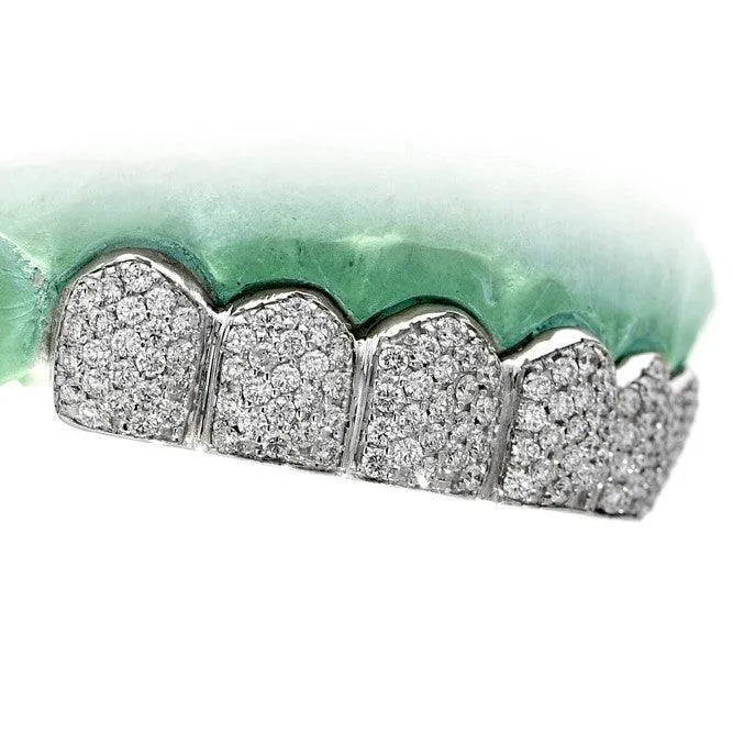 C108B - ROUND WHITE DIAMOND PRONG HANDSET GRILL - Johnny Dang & Co