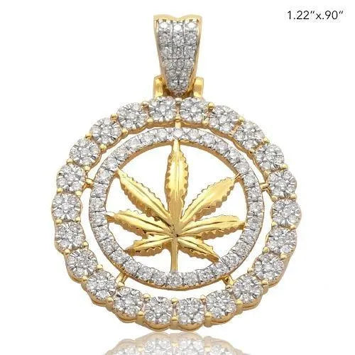 10KY 0.90CTW DIAMOND HERBAL MEDECINE PENDANT CHR1194Y - Johnny Dang & Co